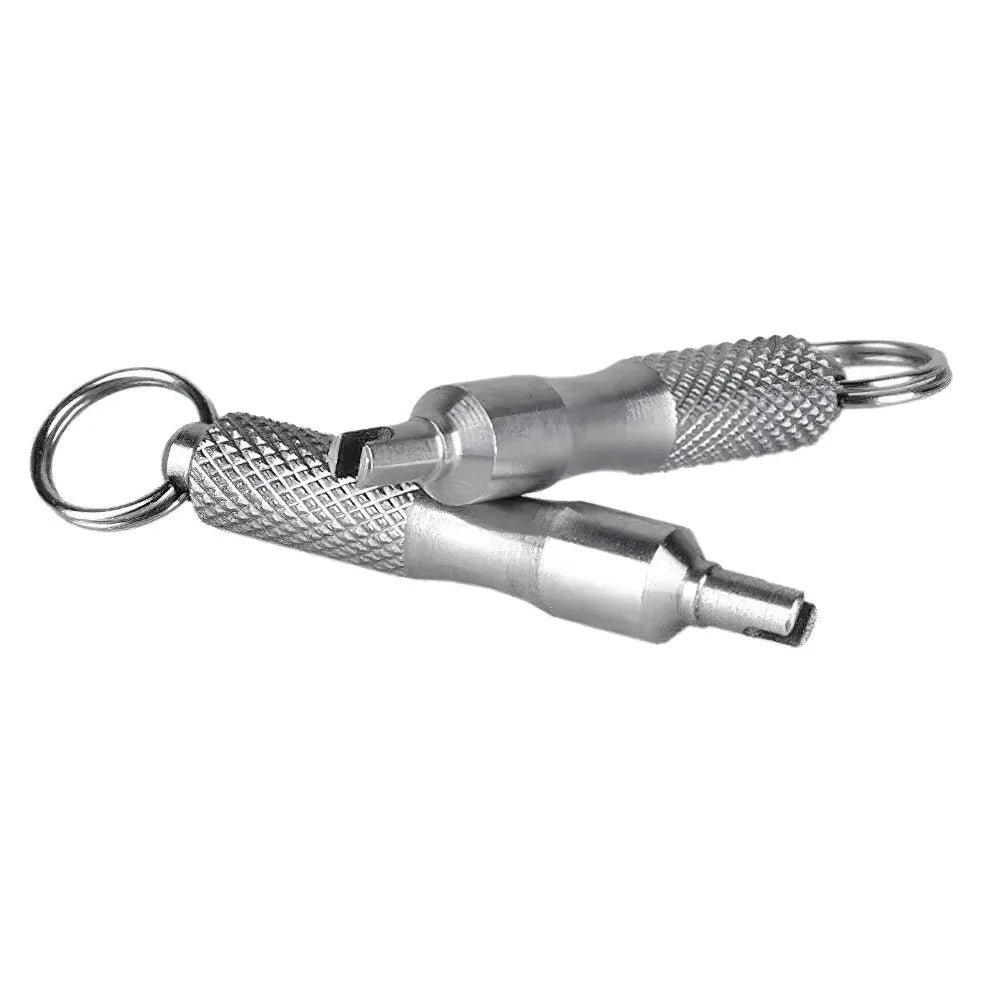 Stainless Steel Tire Valve Core Remover Tool & Key Ring