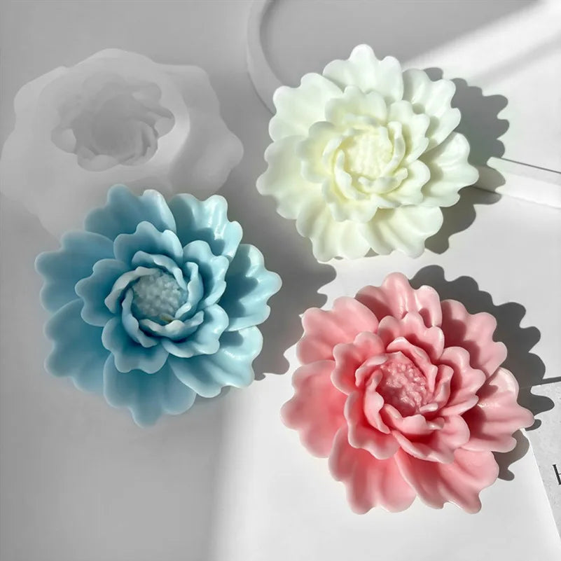 3D Flower Silicone Mold – Sunflower Peony Rose 8–10cm DIY