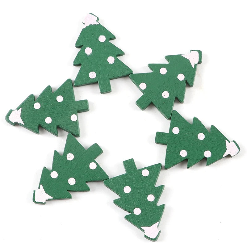 50-Piece Christmas Wooden DIY Patches – Festive Holiday Crafts