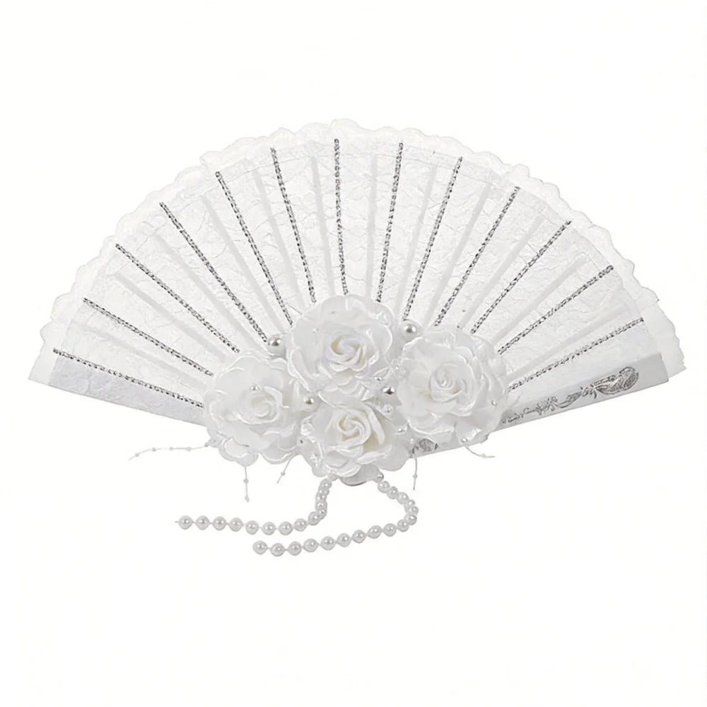 Snow White Feather Foldable Fan – Bridal Wedding Decoration