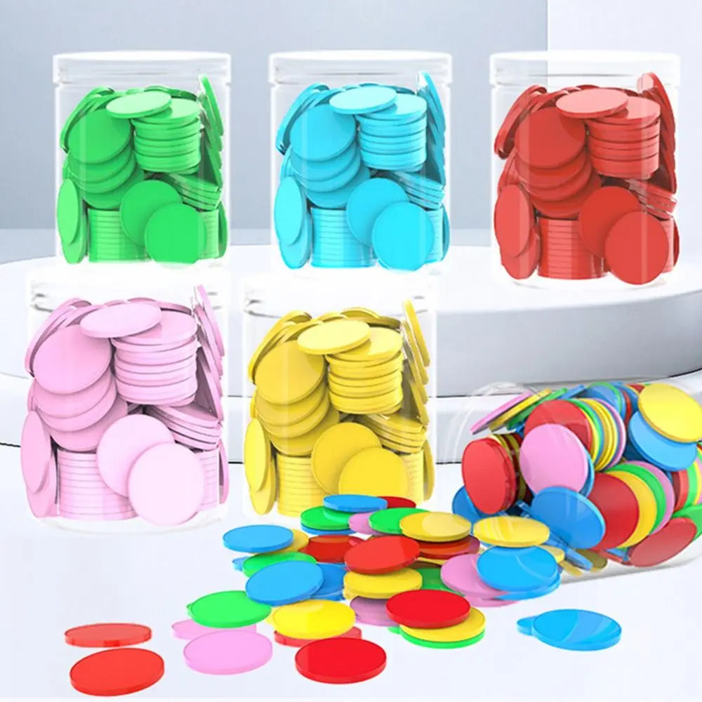 100pcs Colored Counting Chips – Math Teaching Tokens & Bingo