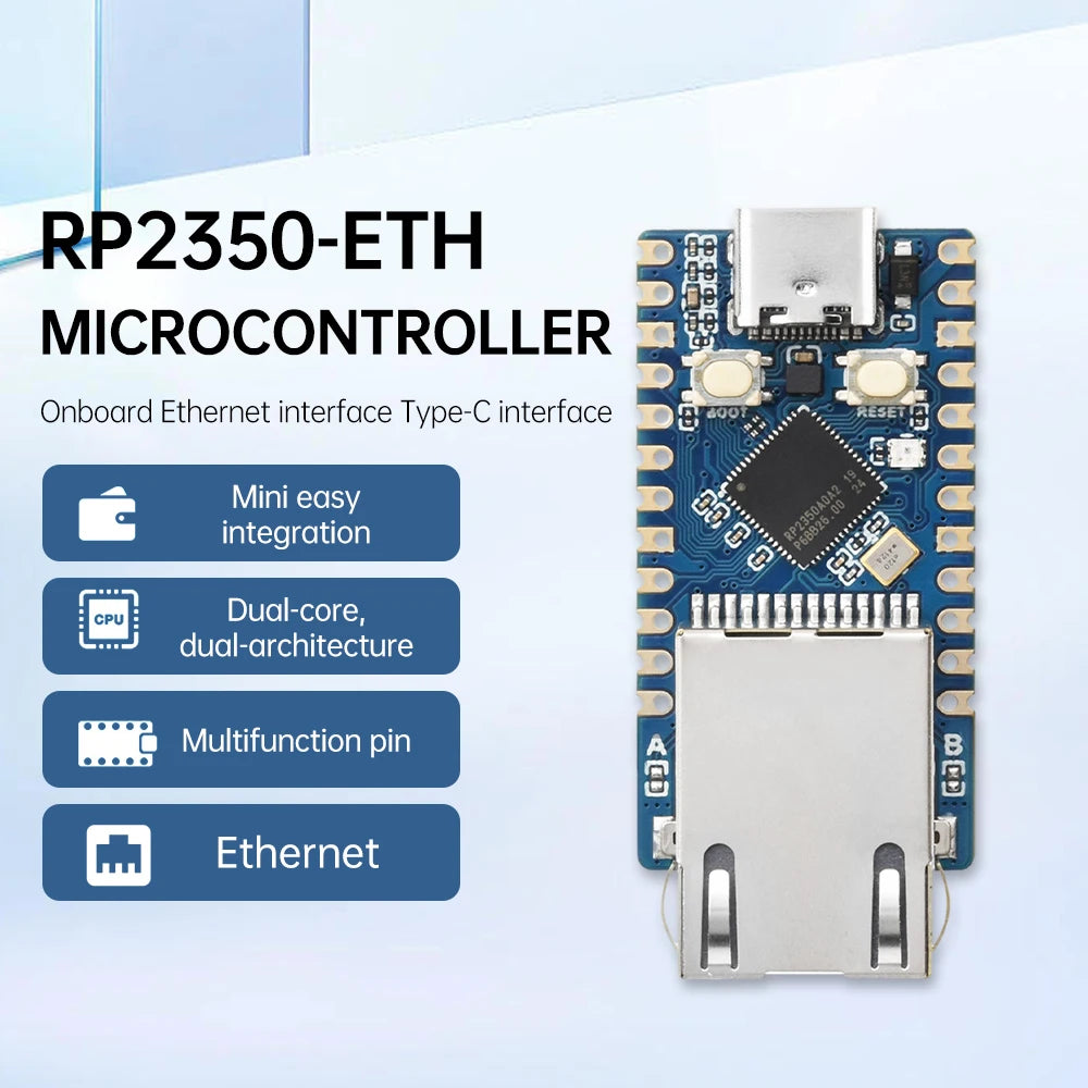 RP2350-ETH Dev Board – Ethernet, Dual-Core & Type-C USB