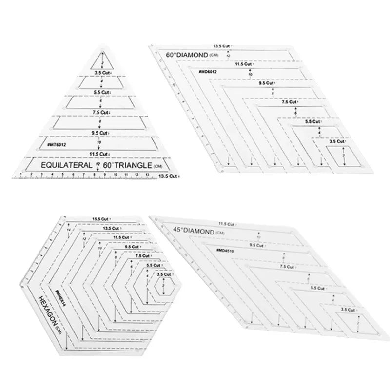 Acrylic Quilting Patchwork Ruler – Triangle & Hexagon Template