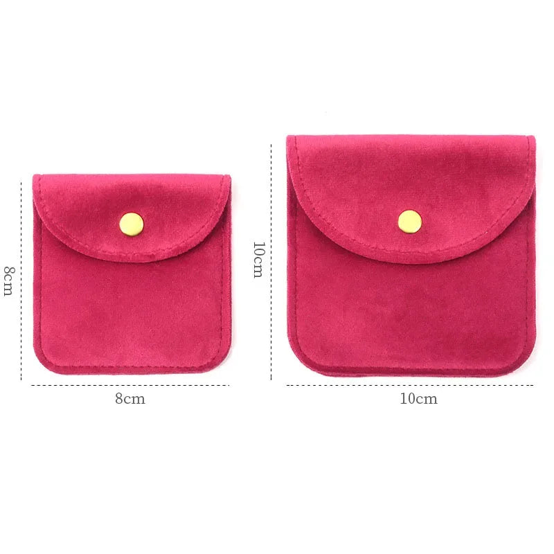 Velvet Envelope Jewelry Pouch | Snap Button Gift Bag