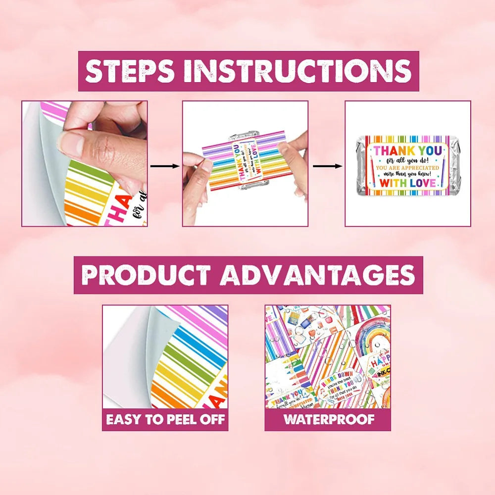 Mini Candy Bar Wrapper Stickers – Baby Shower Party Decor