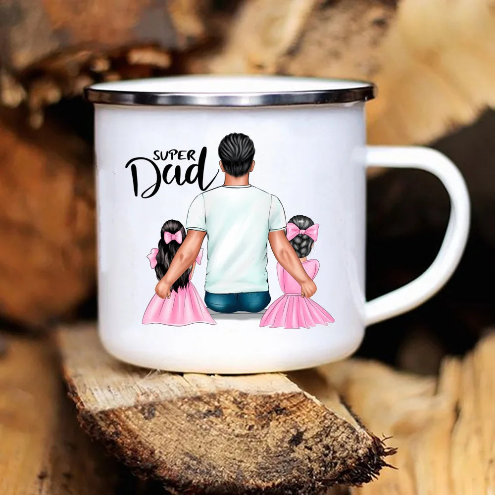 Super Dad Enamel Mug – Father's Day Coffee & Tea Cup Gift