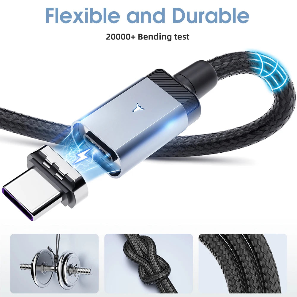 FONKEN 65W Magnetic USB-C Cable | Fast Charge & Data Sync