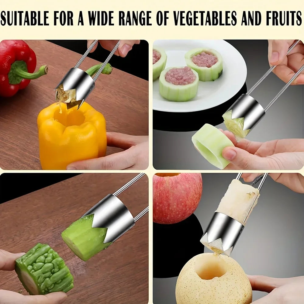 Stainless Steel Fruit & Vegetable Corer – Pepper Apple Tomato