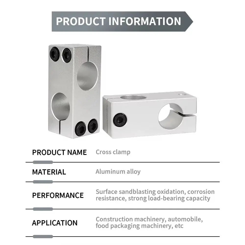 Aluminum Alloy Cross Clamp Pipe Fixing Bracket – Same/Diff Dia