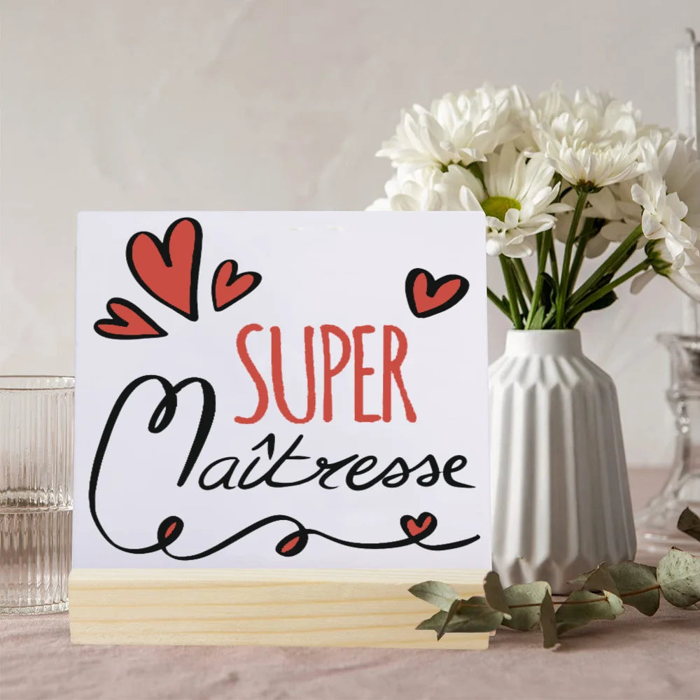 Merci Maîtresse Ceramic Plaque Sign – Teacher Thank You Gift