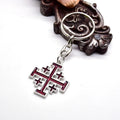 Jerusalem Cross Metal Keychain Pendant – Religious Key Ring