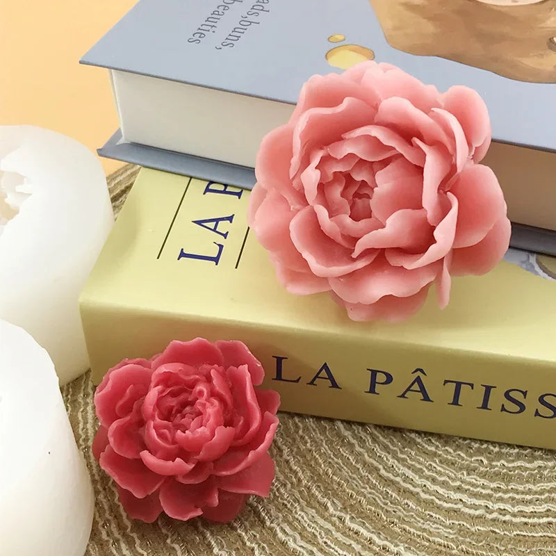 3D Flower Silicone Mould – Rose Peony Candle Soap Resin Craft