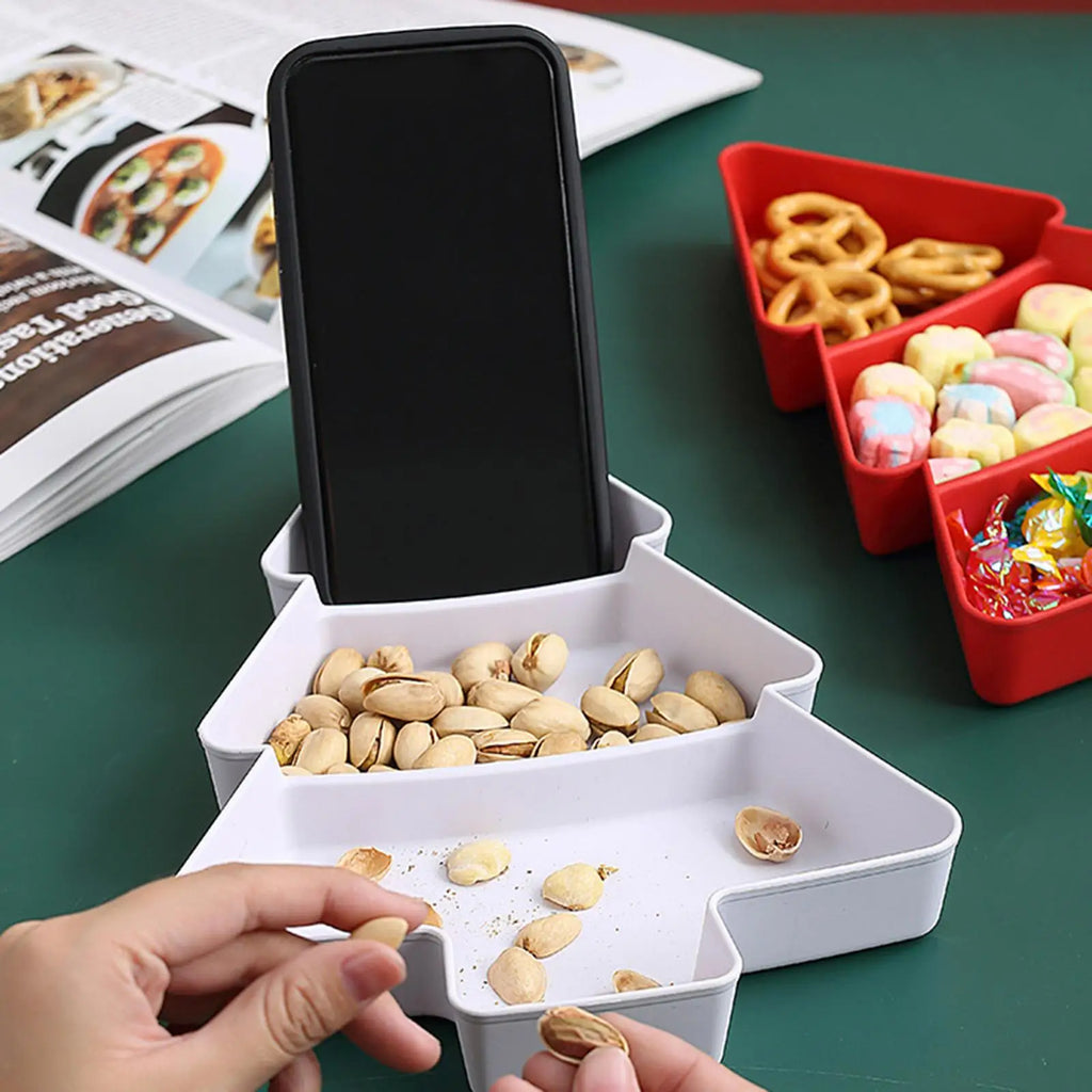 Christmas Tree Candy & Nut Serving Tray – 10-Pack PP Platter