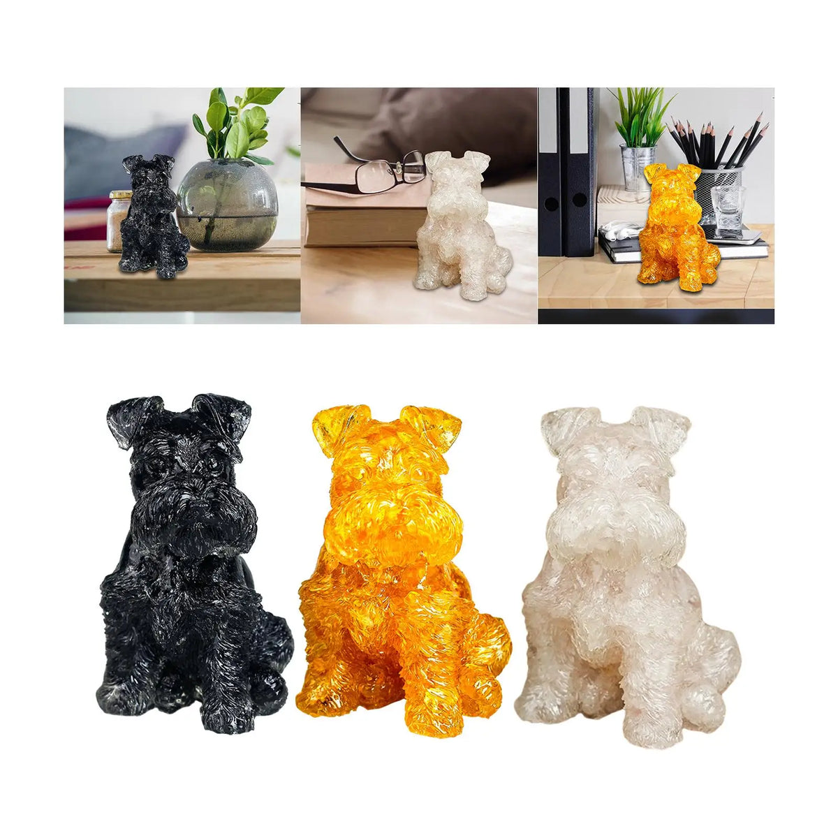 Miniature Schnauzer Dog Figurine | Resin Sculpture Home Décor