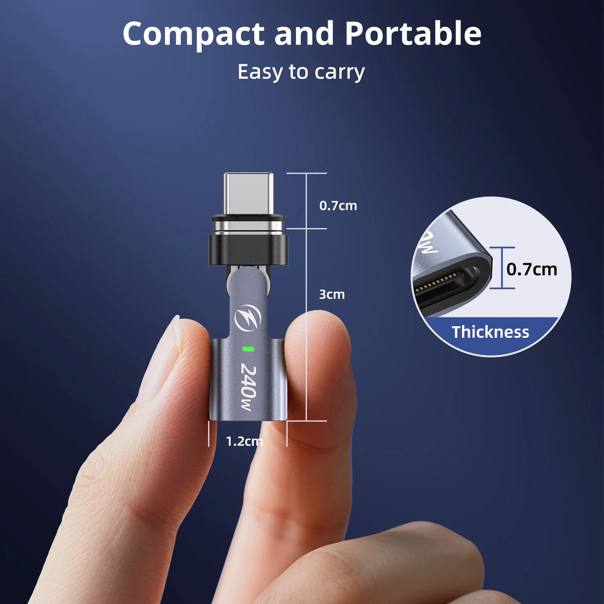 Magnetic USB-C OTG Adapter 240W PD Fast Charging & Data