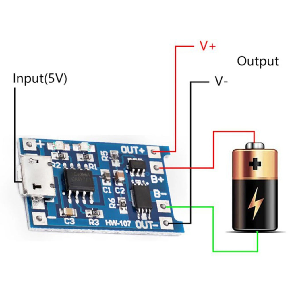 TP4056 18650 Battery Charger Module – Type-C & Micro USB 5V 1A
