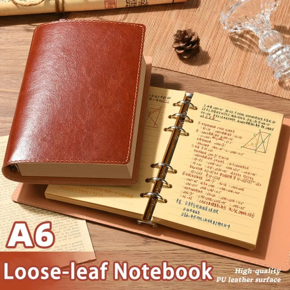 Vintage PU Leather Loose-Leaf Notebook A5/A6 – Diary Binder
