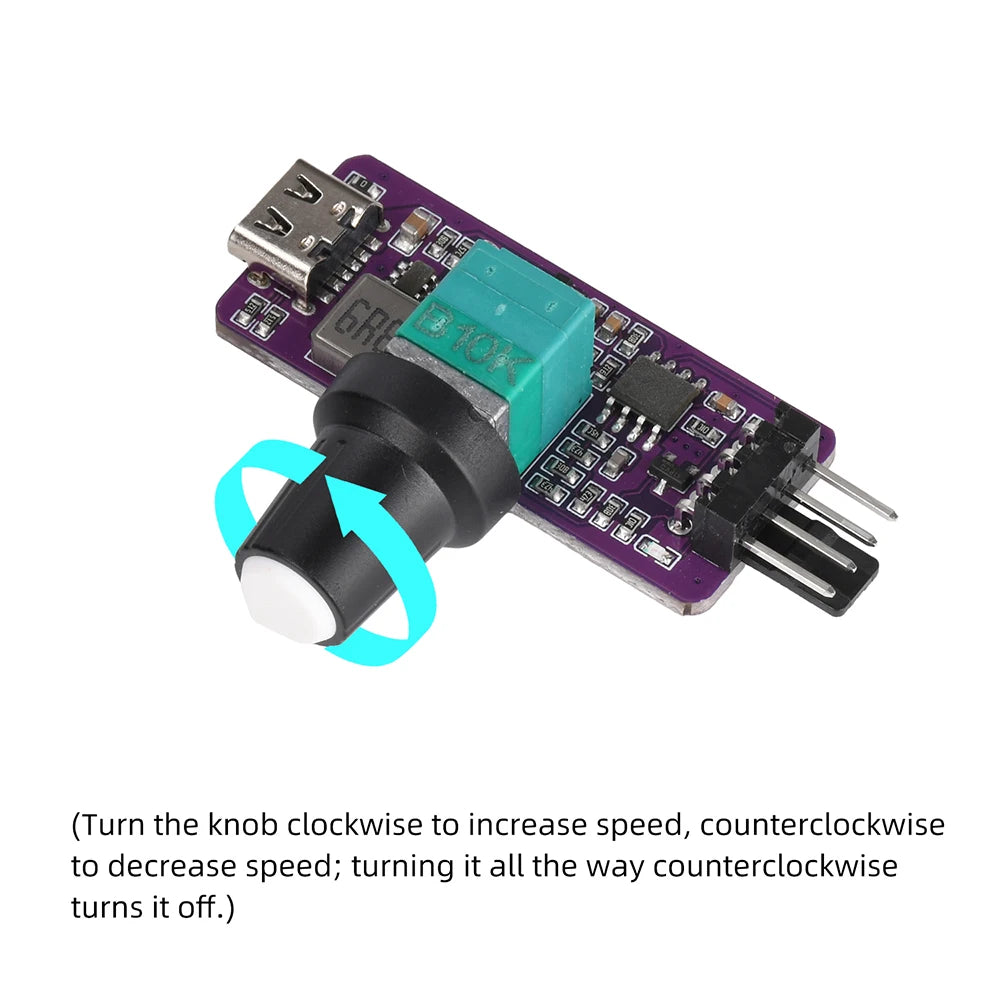 4-Pin PWM Fan Controller USB-C to 12V DIY Module | Gaqqee