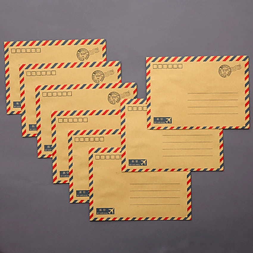 Kraft Paper Vintage Envelopes 8-Pack | Postcard Gift Set