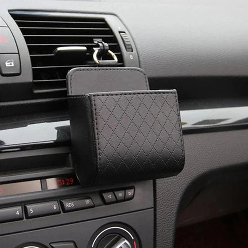 Car Air Vent PU Leather Organizer Box – Keys & Sunglasses