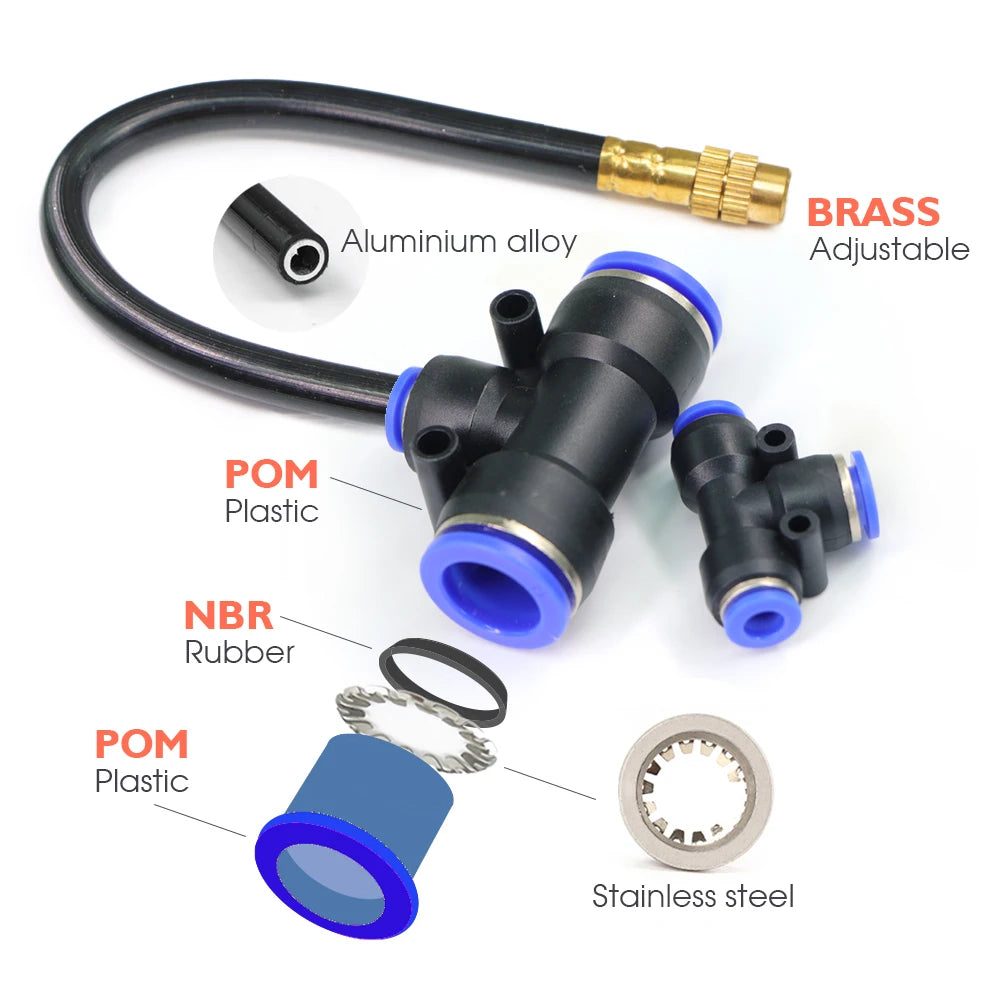 Flexible Brass Misting Nozzle Kit 20/30/50cm – DIY Cooling Spray