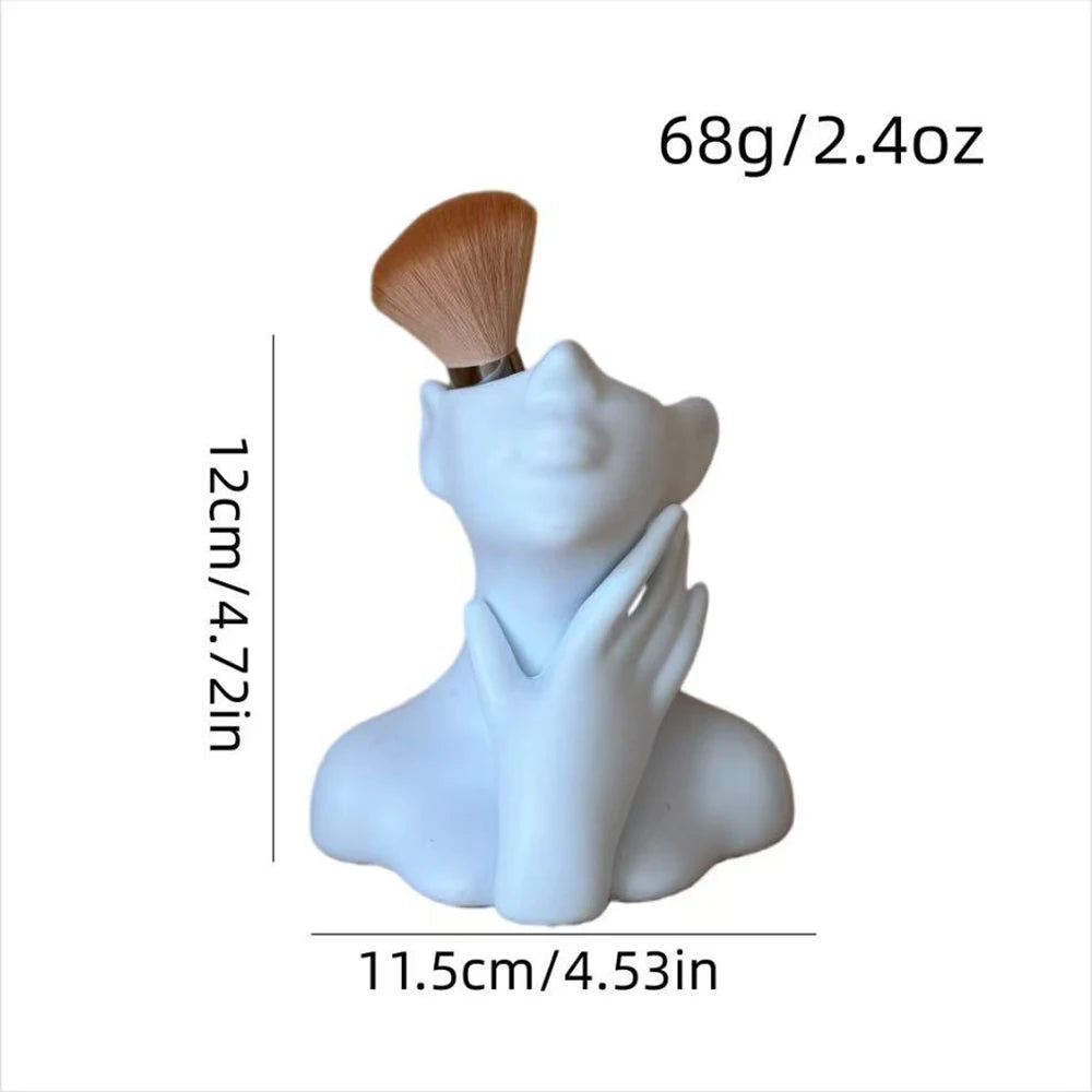 White Female Head Vase – Modern Plastic Flower Vase & Art Statue