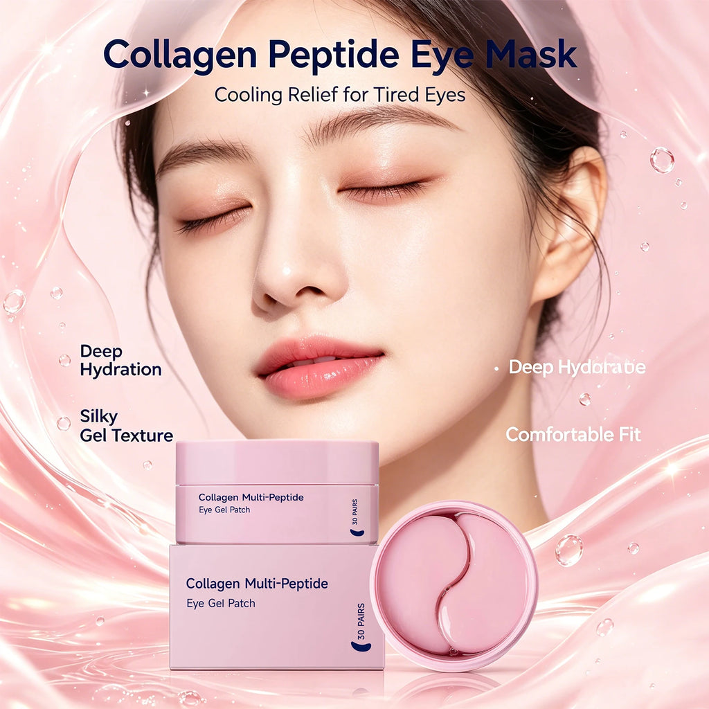Collagen Peptide Cooling Gel Eye Patches – Hydrating Under-Eye Mask