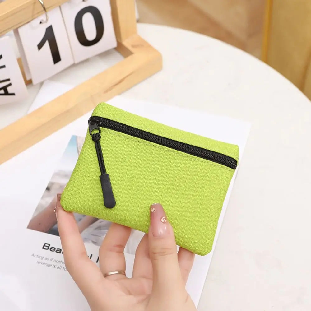 Unisex Mini Canvas Coin Purse – Zipper Wallet & Key Pouch