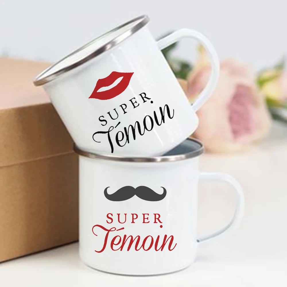 French Print Enamel Mug | Wedding & Bachelorette Party Gift