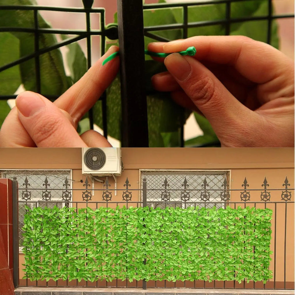 Artificial Hedge Privacy Fence Panel – Faux Greenery Backdrop