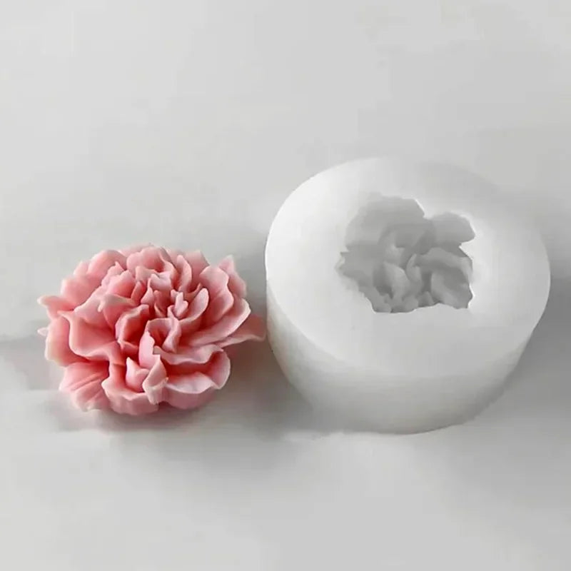 3D Flower Silicone Mold – Rose & Carnation for Soap, Candle & Resin