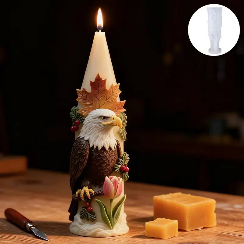 Bald Eagle & Autumn Leaf Silicone Mold – DIY Candle & Soap