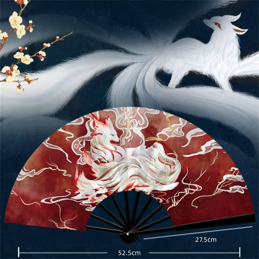 Shanhaijing Silk Folding Fan – 8" Hanfu Dance & Stage Prop