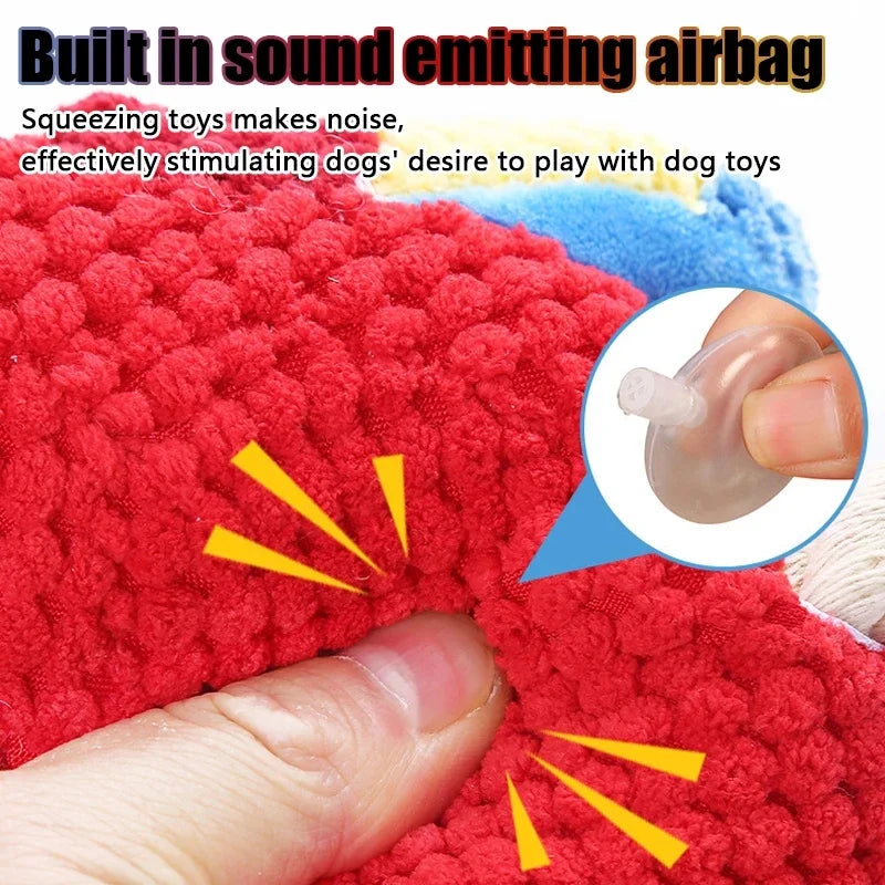 Realistic Parrot Plush Squeaky Dog Toy – Bite-Resistant Fleece