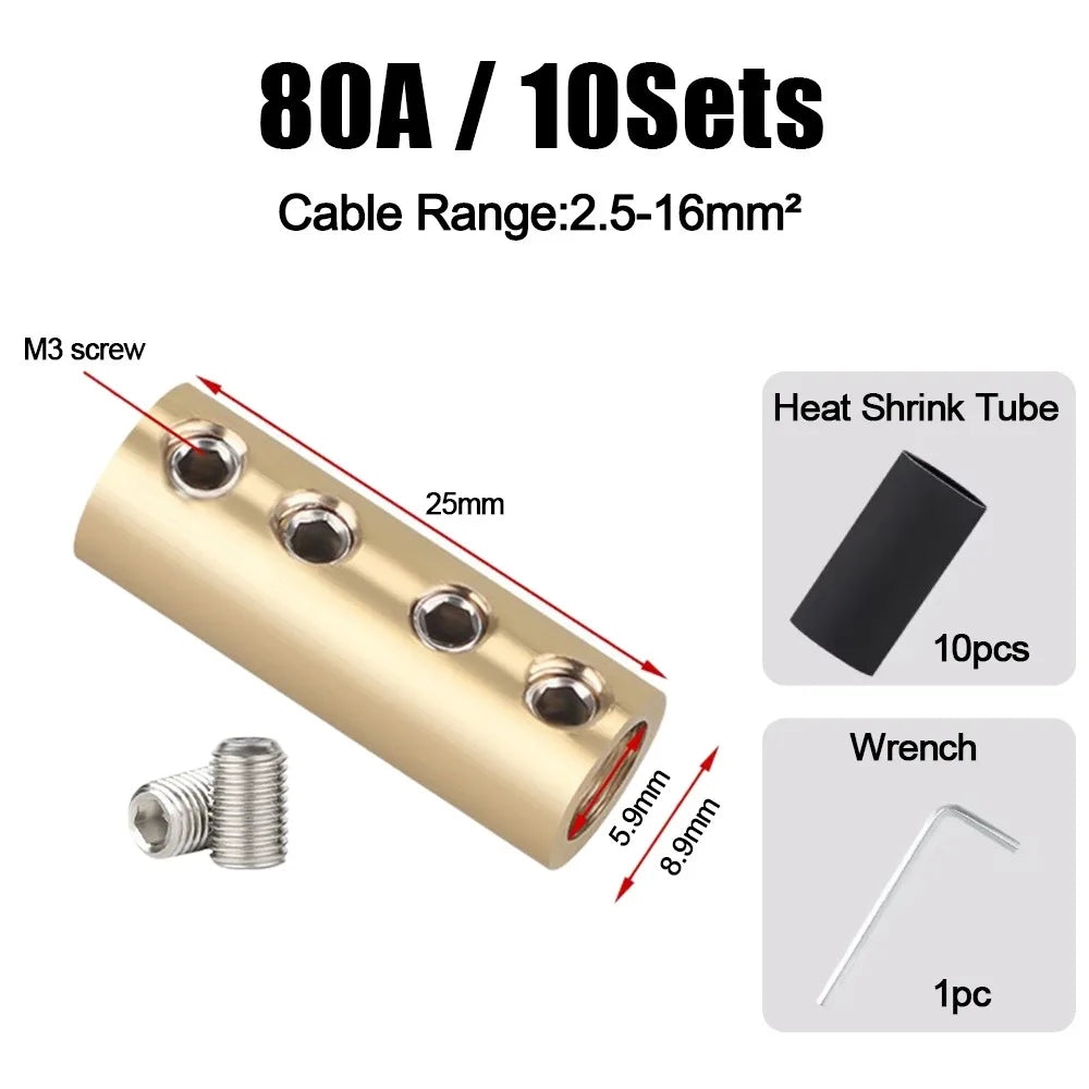 Brass Waterproof Terminal Block Set with Heat Shrink Tubing