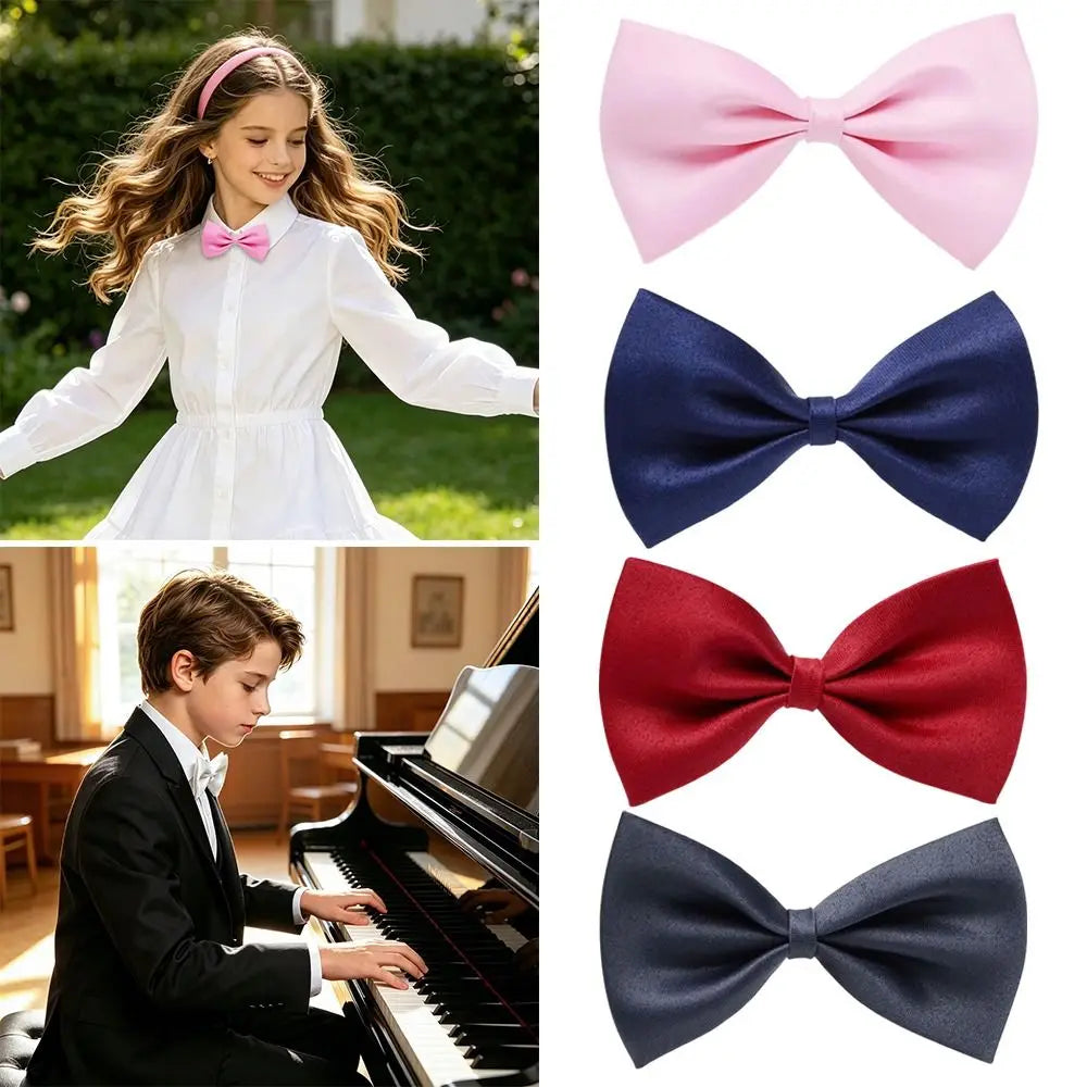 Kids Pre-Tied Adjustable Bow Tie – Solid Color Boys & Girls