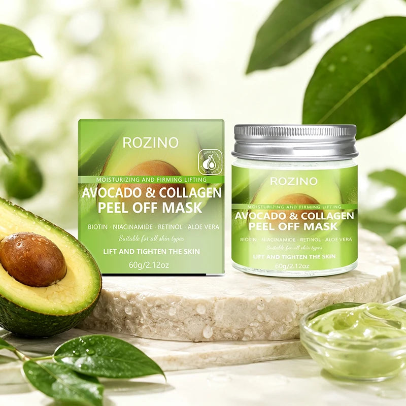 ROZINO Avocado Collagen Peel-Off Face Mask 60g | Deep Cleanse