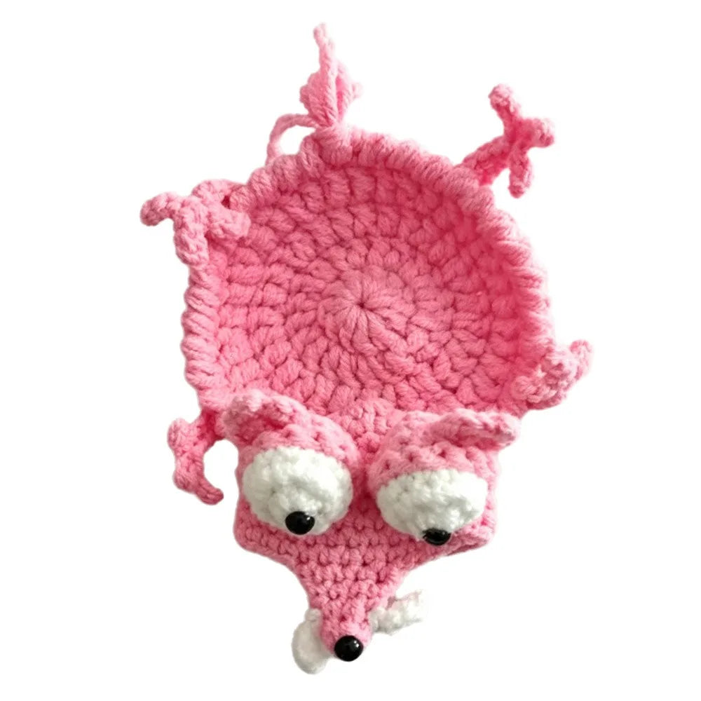 Handmade Crochet Animal Coaster – Knitted Cotton Drink Mat