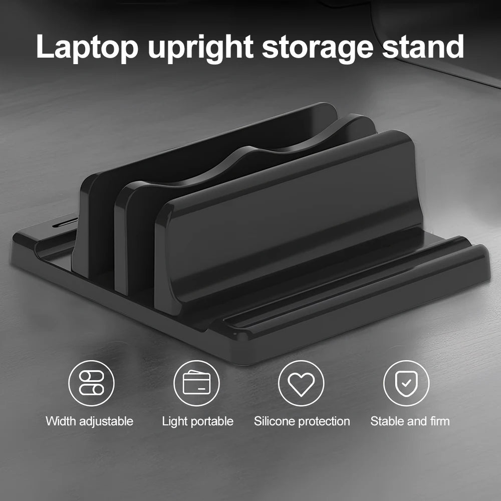Vertical Laptop Stand Adjustable ABS – Space-Saving Desk Organizer