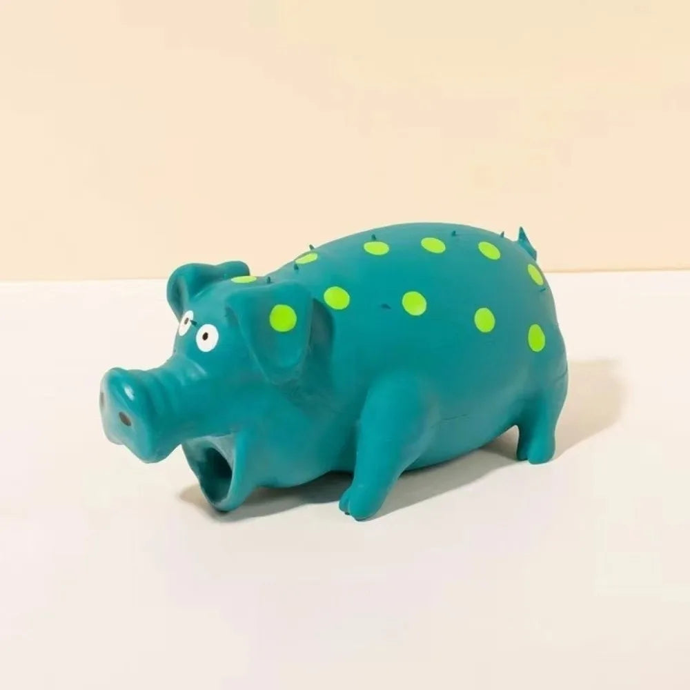 Interactive Pig Squeaky Dog Toy – Latex, 4in, All Breeds