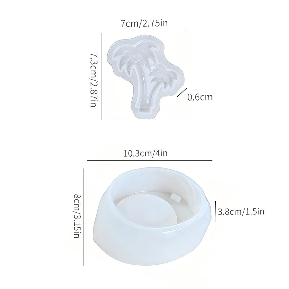 Palm Tree Coconut Bowl Silicone Mold – DIY Resin & Plaster