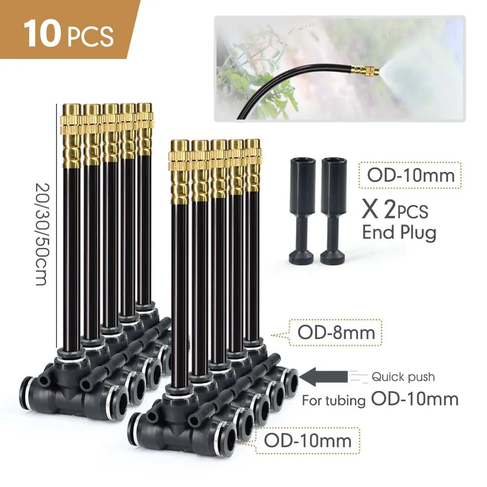 Flexible Misting Nozzle Set – Brass Atomization Spray 20/30/50cm