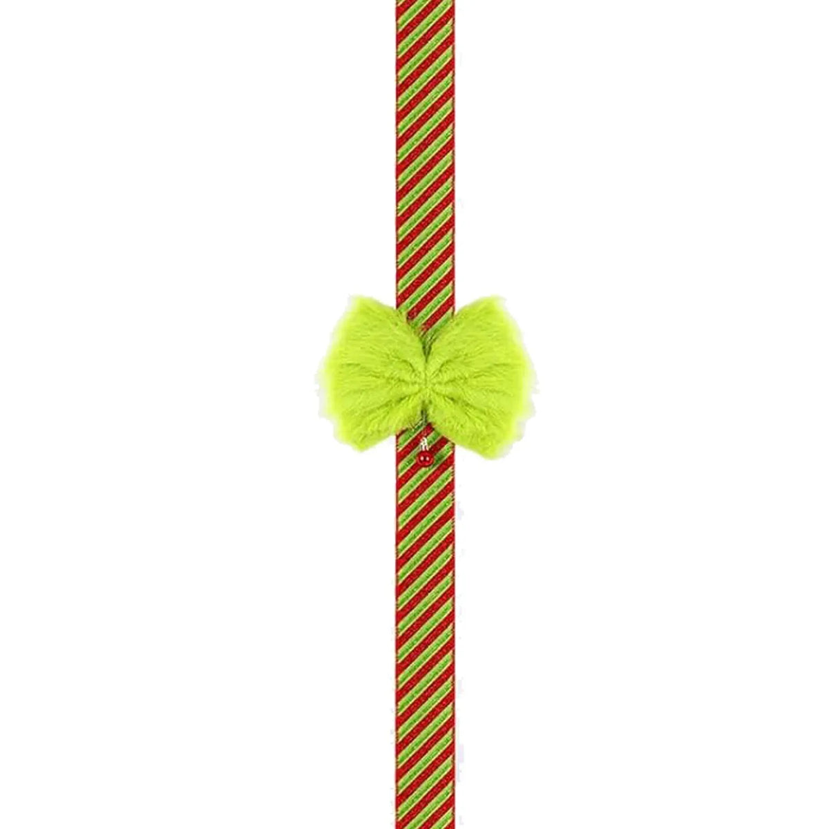 Green Velvet Christmas Ribbon Bow | Cabinet Door Ornament