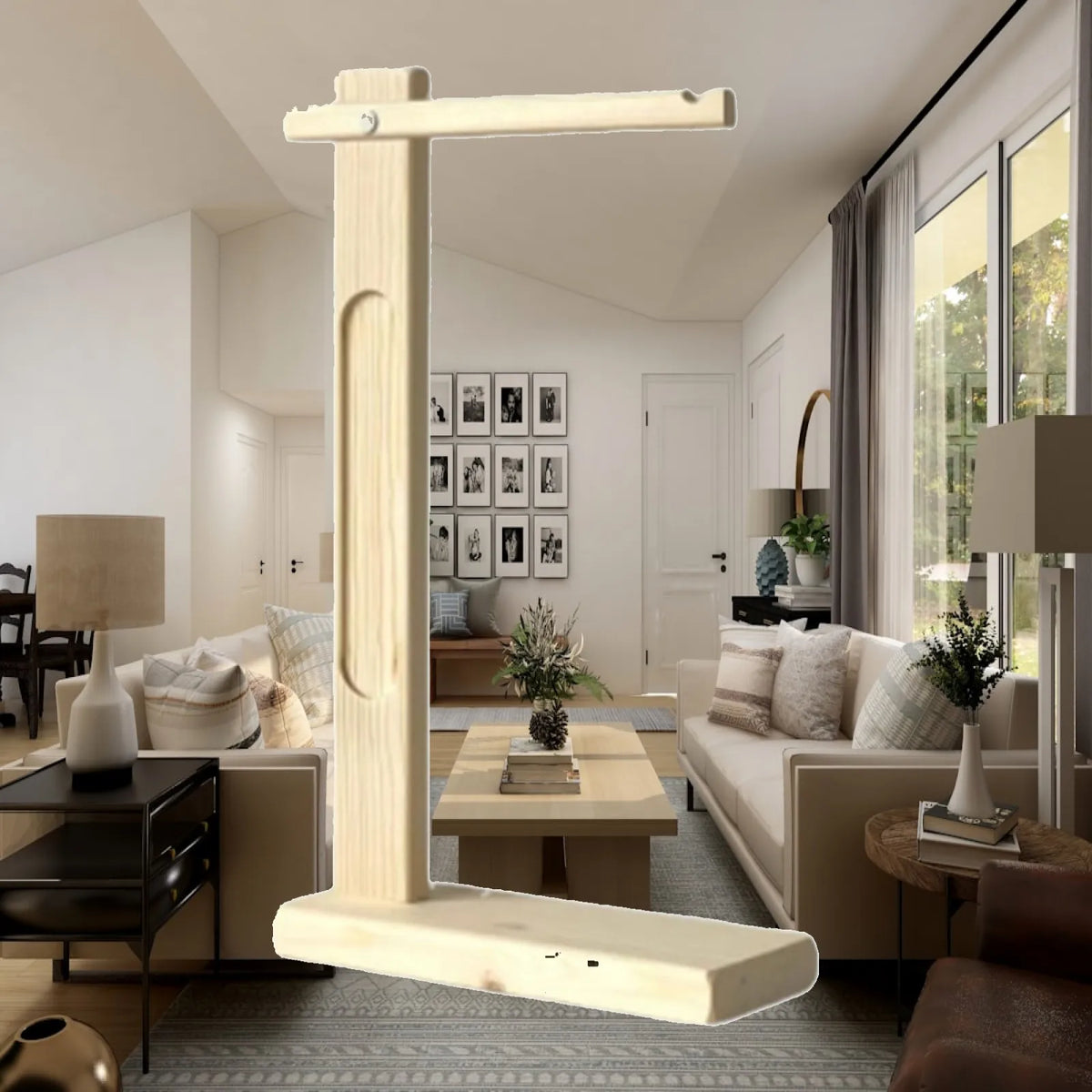 Wooden Wind Chime Stand | Tabletop Hanging Ornament Rack