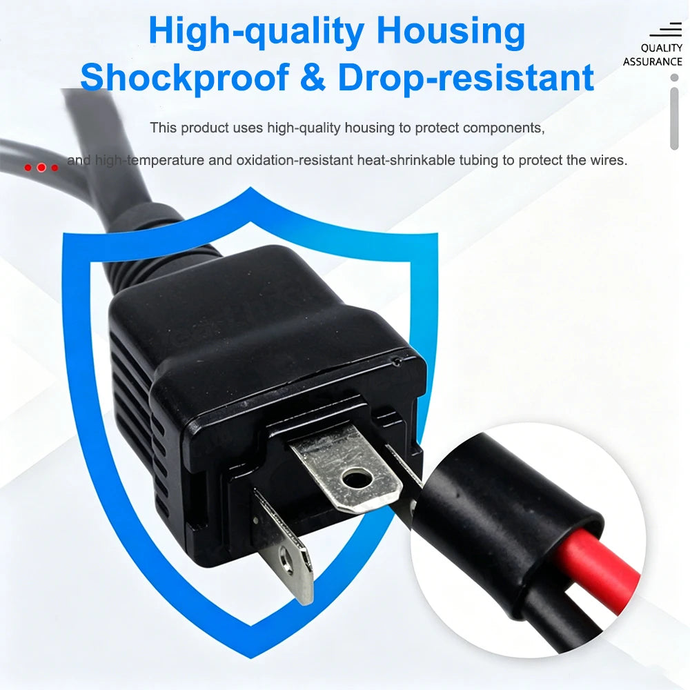 H4 9003 Bi-LED Headlight Relay Wiring Harness Adapter