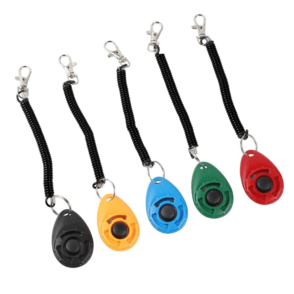 2-in-1 Dog Training Clicker with Wrist Strap & Key Chain
