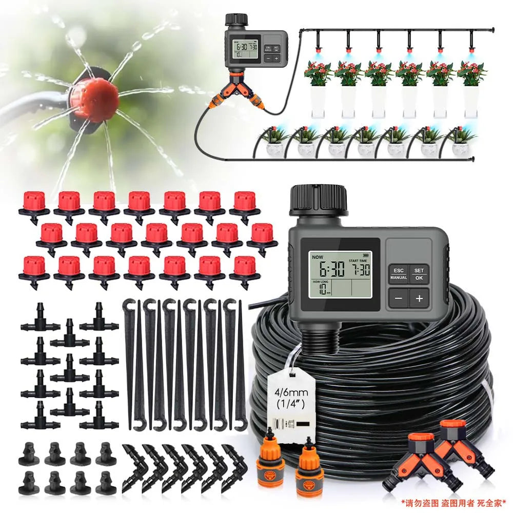LCD Timer Drip Irrigation Set – Automatic Garden Watering System