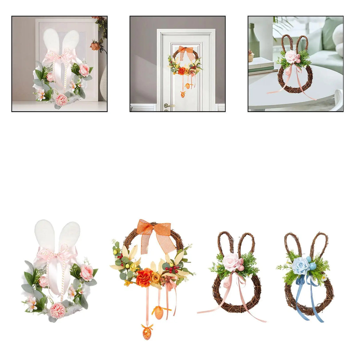 Easter Floral Wreath | Spring Artificial Flower Door Decor
