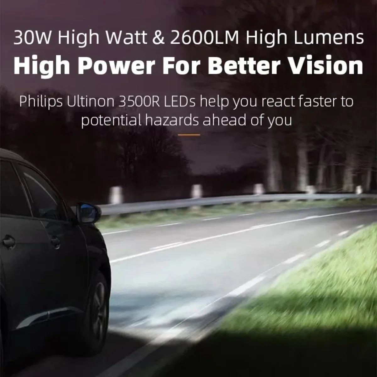 Philips Ultinon 3500R LED Headlight Bulbs H4 H7 H11 6500K 30W