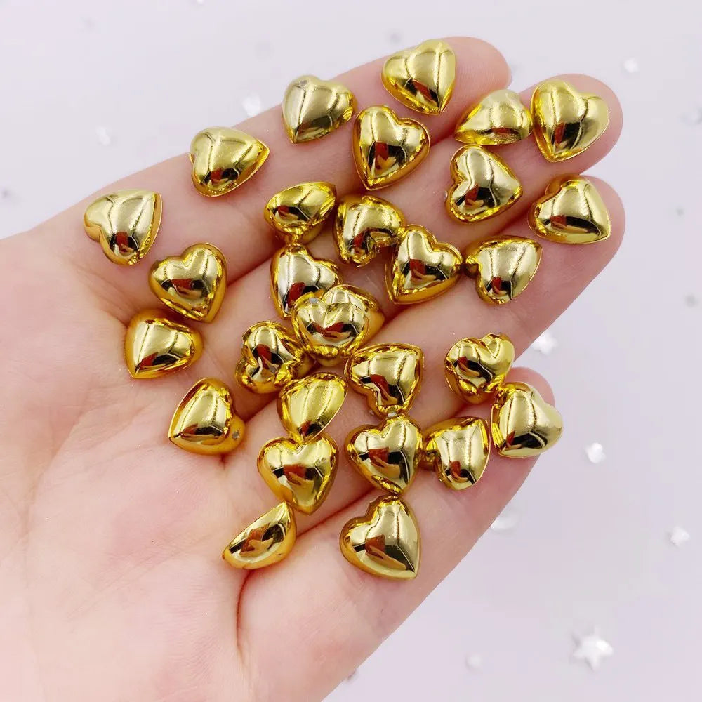 Resin Heart Flatback Crystal Gems 8mm 10mm 12mm – Craft Decor